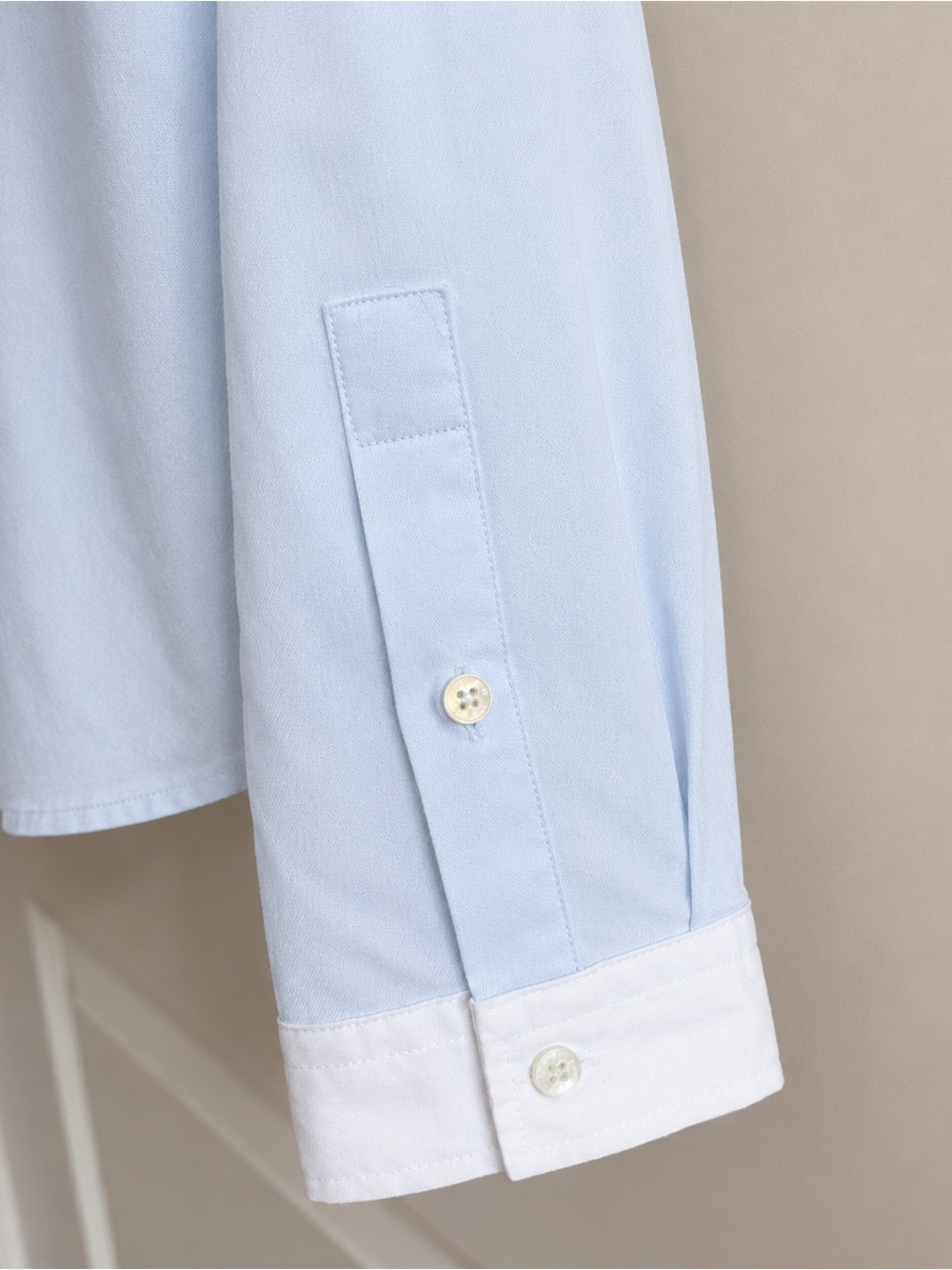 Burberry London Light Blue Stretch Button Tailored Shirt White Collar Women’s M - Picture 4 of 11